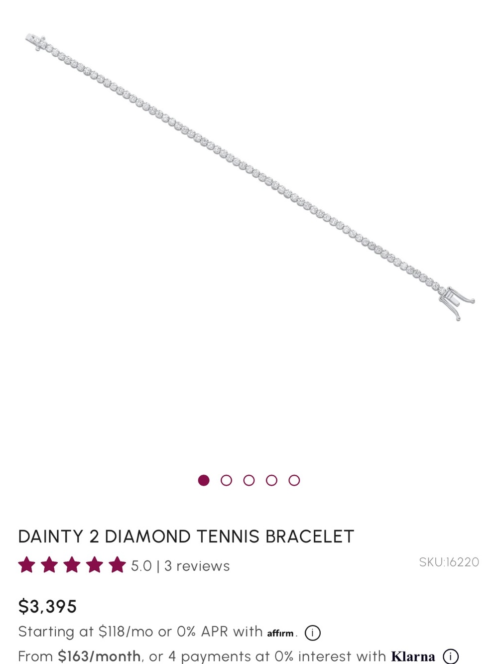 Dainty 2 Diamond Tennis Bracelet - Silver White